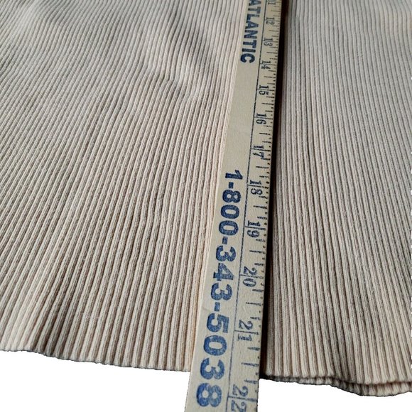 Lauren Ralph Lauren Size L Beige Turtleneck Sweater 100% Cotton Ribbed Logo - Picture 5 of 12